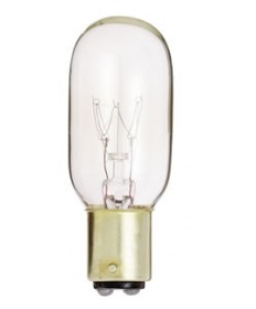 Satco S3906 Satco 15T7/DC 15 Watt 130 Volt T7 Double Contact Bayonet Base Clear Incandescent Light Bulb