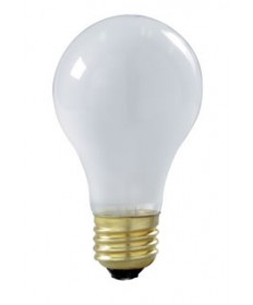 Satco S3929 Satco 100A19/RS/TF 100 Watt 130 Volt A19 Medium Base Frosted Rough Service Shatter Proof Incandescent Light Bulb