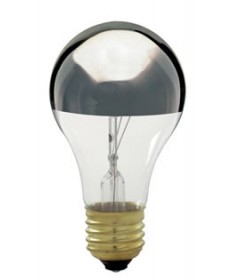 Satco S3956 100A/SL 100 Watt A19 Incandescent Light Bulb Silver Crown