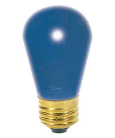 Satco S3963 Satco 11S14/B 11 Watt 130 Volt S14 Medium Base Ceramic Blue Incandescent Light Bulb