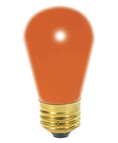 Satco S4564 Satco 11S14/O 11 Watt 130 Volt S14 Medium Base Ceramic Orange Incandescent Carded Light Bulb