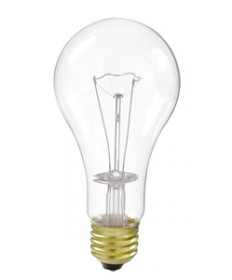 Satco S2996 Satco 69A21/TS/8M 69 Watt A-21 130 Volt E26 Medium Base Clear Extra Long Life 8000 Hour Incandescent Light Bulb