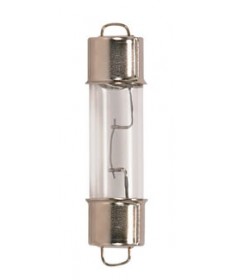 Satco S6906 Satco 12.42 Watt (0.97 Amp) 12.8 Volt T3 DE Cap Base Festoon Clear Miniature Light Bulb