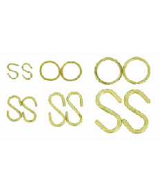 Satco S70/157 Satco S70-157 12 assorted brass plated S shape hooks and rings
