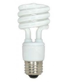 Satco S5509 Satco 11 Watt 120 Volt T2 Ultra Mini Spiral E26 Medium Base 5000K 10,000 Hour Eco-Friendly Compact Fluorescent Light Bulb (CFL)