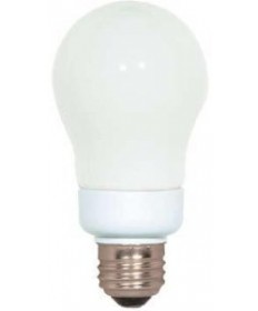 Satco S5566 Satco 7 Watt 120 Volt A19 E26 Medium Base 5000K 10,000 Hour Eco-Friendly A-Type Compact Fluorescent Light Bulb (CFL)