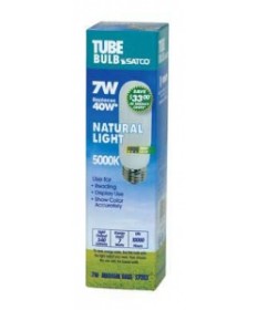 Satco S7383 Satco 7 Watt T-10 E26 Medium Base 5000K 10,000 Hour Eco Friendly Compact Fluorescent Light Bulb (CFL)