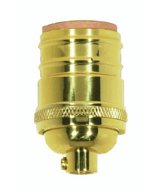 Satco|Nuvo 80/1054 | Satco Short Keyless Polished Brass Lamp Socket