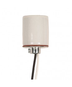 Satco 80/1313 Porcelain Medium Base Socket 1/8IP Cap 9" inch Leads
