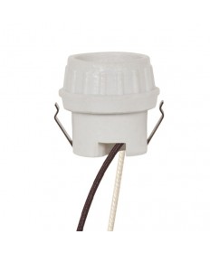 Satco 80/1674 Satco Keyless Porcelain Snap-in Socket, 4KV Pulse Rated