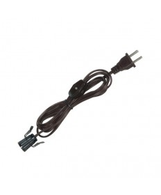 Satco 80/1787 Candelabra Snap Socket with Cord Switch & Plug brown