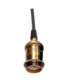 Satco 80/2282 Antique Brass Pendant Light Socket Medium Base Lamp Holder