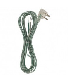 Satco 90/2436 Flat Plug Cord Set 18/3 Clear Green Ground 10 Ft