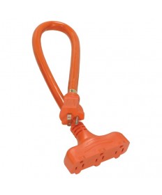 Satco 93/5030 Satco 2 Foot 12-3 STW Orange 3 Outlet Heavy Duty Extension Cord