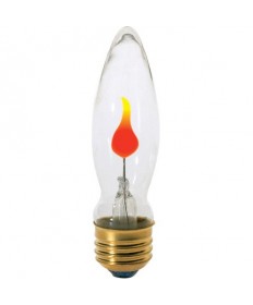 Satco S3660 Satco 3CA9/FLK 3 Watt 120 Volt CA9 Medium Base Clear Flicker Incandescent Light Bulb