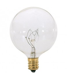 Satco S3821 Satco 15G16.5 15 Watt 120 Volt G16.5 Candelabra Base Clear Globe Decorative Light Bulb 