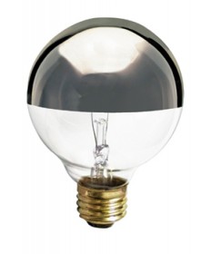 Satco S3860 25G25/SL 25-Watt G25 Silver Crown 120-Volt Decorative Incandescent Light Bulb