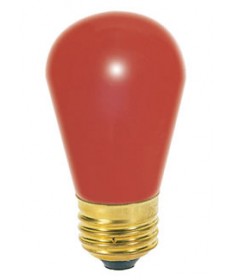 Satco S3961 Satco Light Bulbs 11S14/R 11-Watt - Red - 130 Volt - S14 Medium Base - Ceramic Incandescent Light Bulb