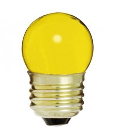 Satco S4512 Satco 7-1/2S11/Y 7.5 Watt 120 Volt S11 Medium Base Ceramic Yellow Incandescent Carded Light Bulb