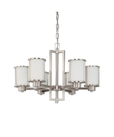 Nuvo Lighting (60/2853) Odeon 6 Light (convertible up/down) Chandelier with Satin White Glass - (20% OFF at Checkout)