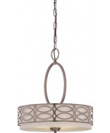 Nuvo Lighting 60/4720 Harlow 3 Light Pendant Khaki Fabric Shades