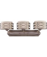 Nuvo Lighting 60/4723 Harlow 3 Light Vanity Fixture Khaki Fabric