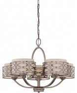 Nuvo Lighting 60/4725 Harlow 5 Light Chandelier Khaki Fabric