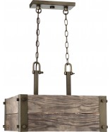 Nuvo 60/6422 Nuvo Winchester Collection 4 Light Square Pendant With Aged Wood