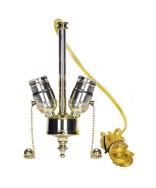 Satco | 80/1763 | Medium Base 2-Light Pull Chain Cluster Polished Brass lamp socket part 84" SPT-1