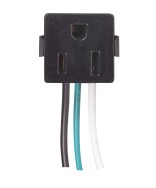 Satco 80/2352 3 WIRE WHITE SNAPIN RECEPT Switches & Accessories Light