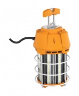 Satco S38946 100W LED Hi-Lumen Temporary Hi-Bay Caged Lamp 5000K Integrated Cord / Plug & Hook 120V