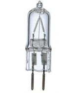 Satco S3156 Satco 75T4/CL 75 Watt 12 Volt T4 GY6.35 Base Clear Halogen Light Bulb