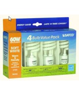 Satco S6235 13T2/27 Satco 13-Watt Mini Spiral 120-Volt 4 Bulb Value Pack CFL