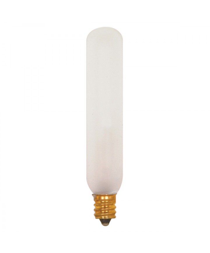 Satco 03703-40T10/F Frosted Tubular Picture Light Bulb – 40W, T10 Shape, Medium Base