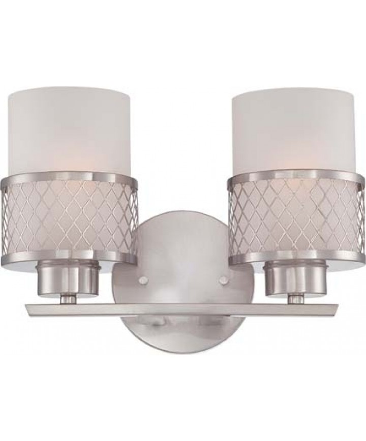 Nuvo Lighting 60/4682 Nuvo Fusion 2Light Brushed Nickel Frosted Glass