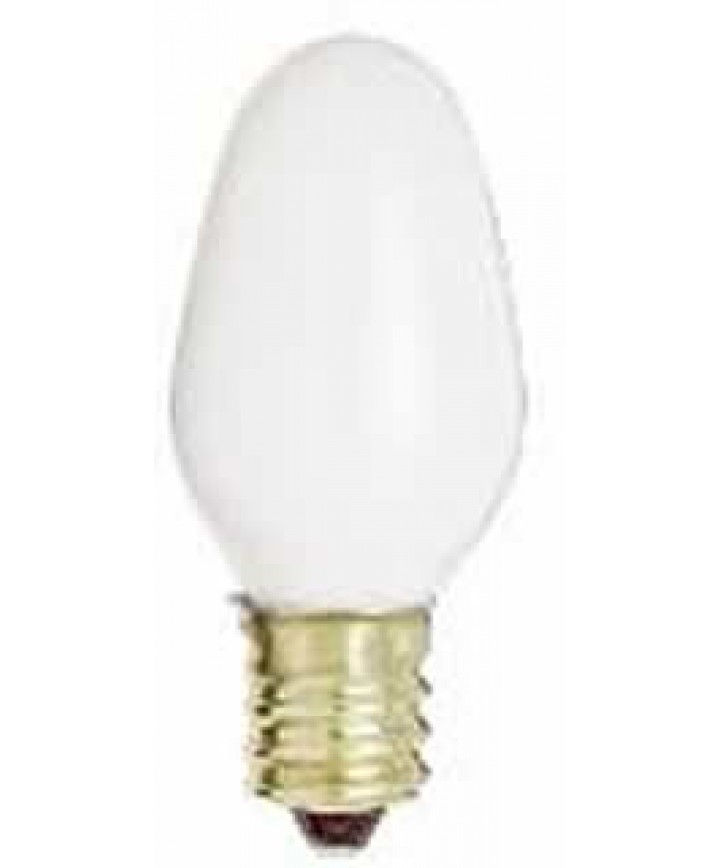 Satco S3681 Satco 4C7/W 4 Watt 120 Volt C7 White Candelabra Base